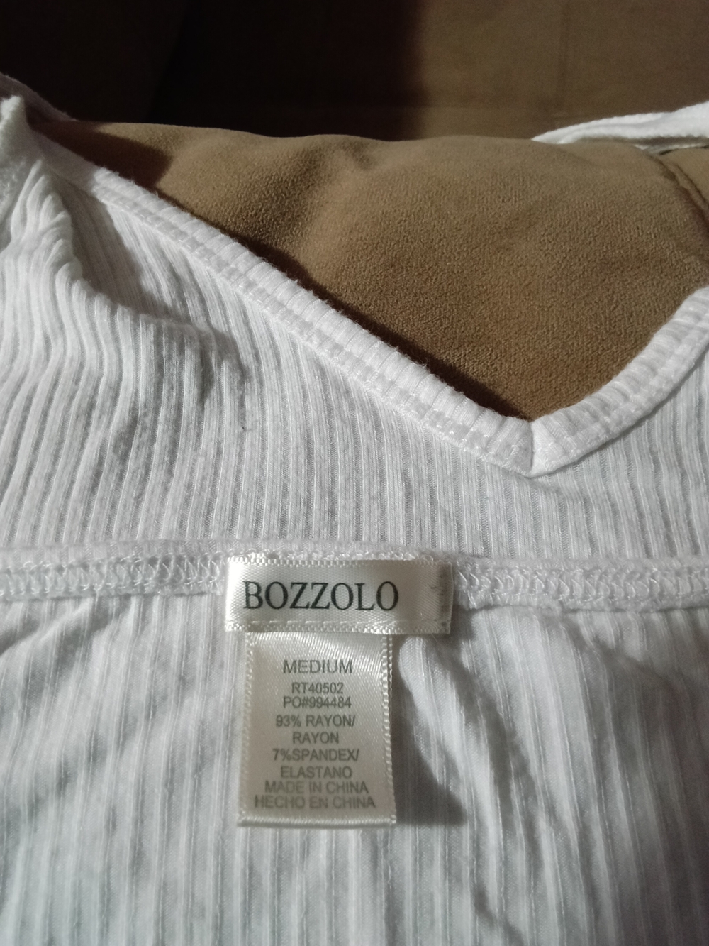 Bozzolo Cream Ribbed Racerback Tank Top - Picture 4 of 4